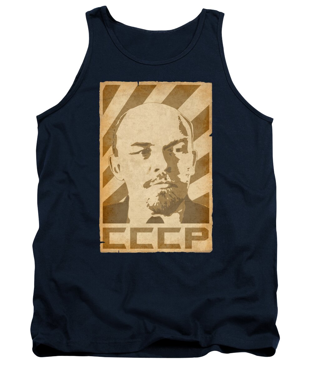 Vladimir Tank Top featuring the digital art Vladimir Lenin CCCP Propaganda by Filip Schpindel