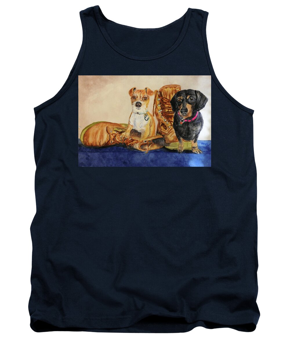 Boots Tank Top featuring the painting Waiting For Our Soldier by Barbara F Johnson