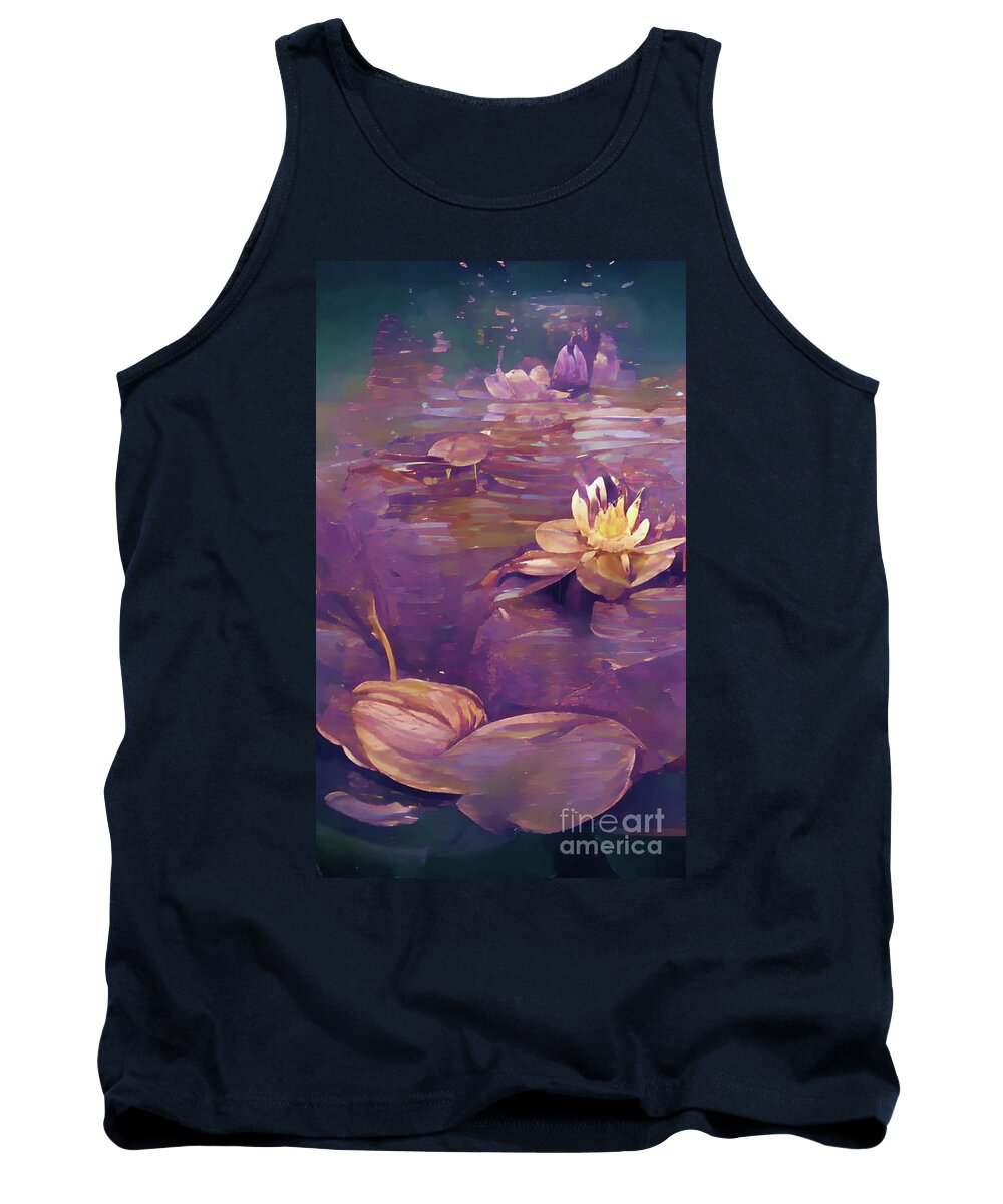 Waterlily Tank Top featuring the digital art Water lily by Chris Bee