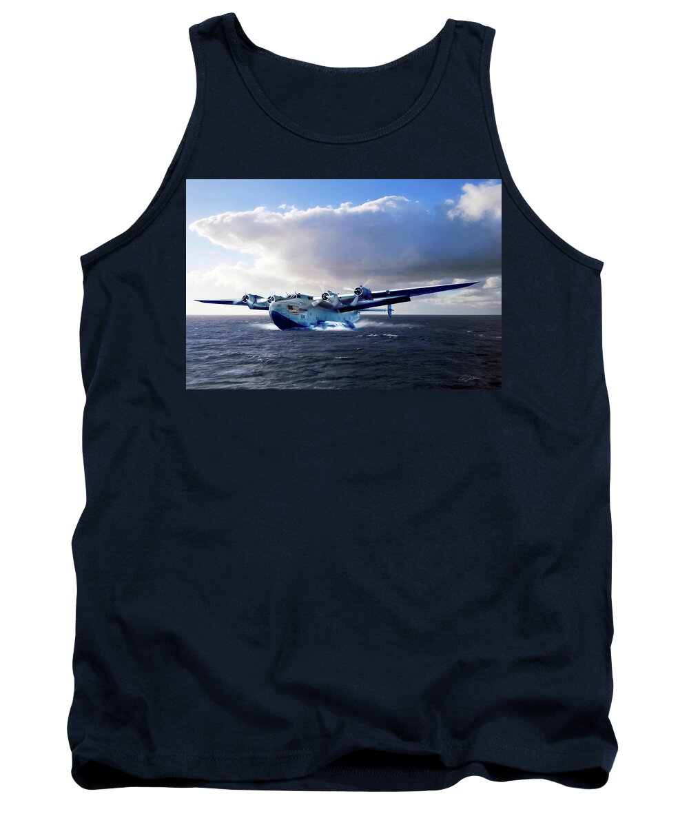 Aviation Tank Top featuring the digital art Yankee Clipper by Peter Chilelli