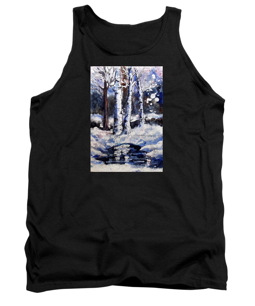 Birches Tank Top featuring the painting Birch Dreams II by Gloria Avner
