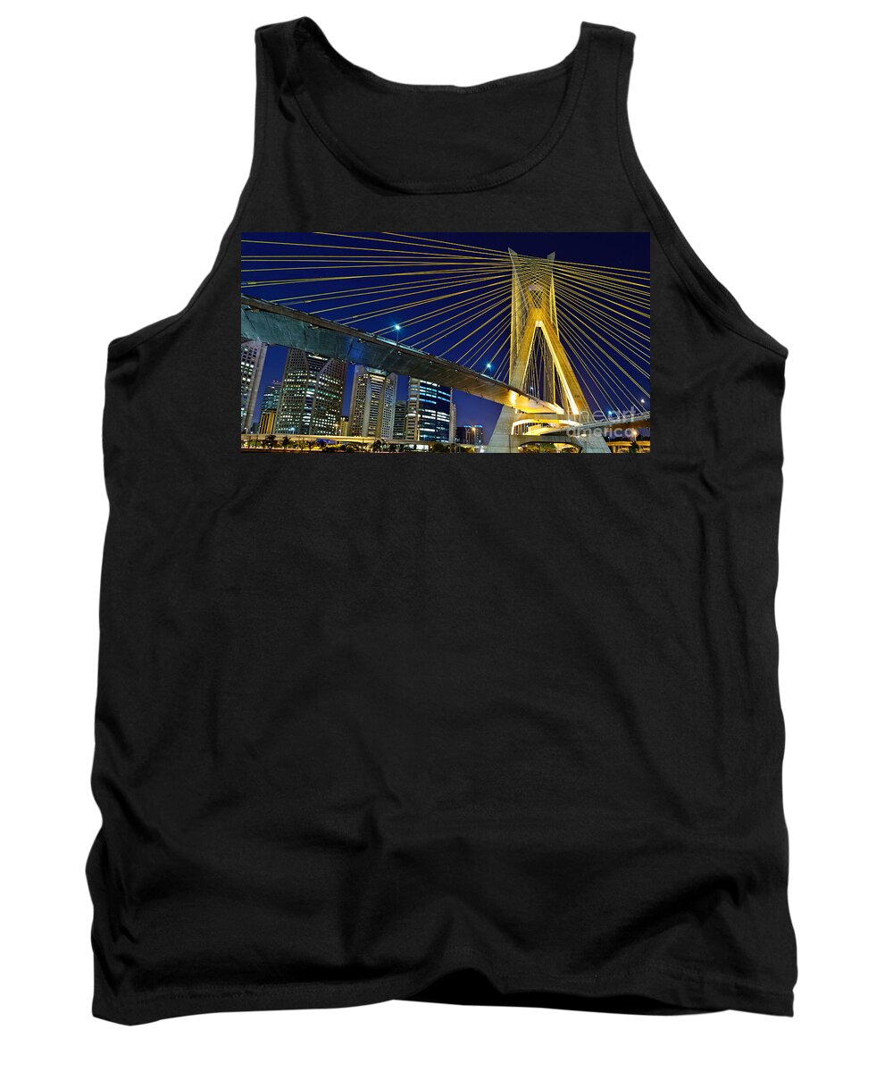 Brooklin Tank Top featuring the photograph Sao Paulo's iconic cable-stayed bridge by Carlos Alkmin