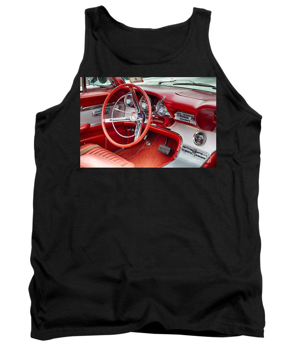 1962 Tank Top featuring the photograph 62 Thunderbird Interior #1 by Jerry Fornarotto