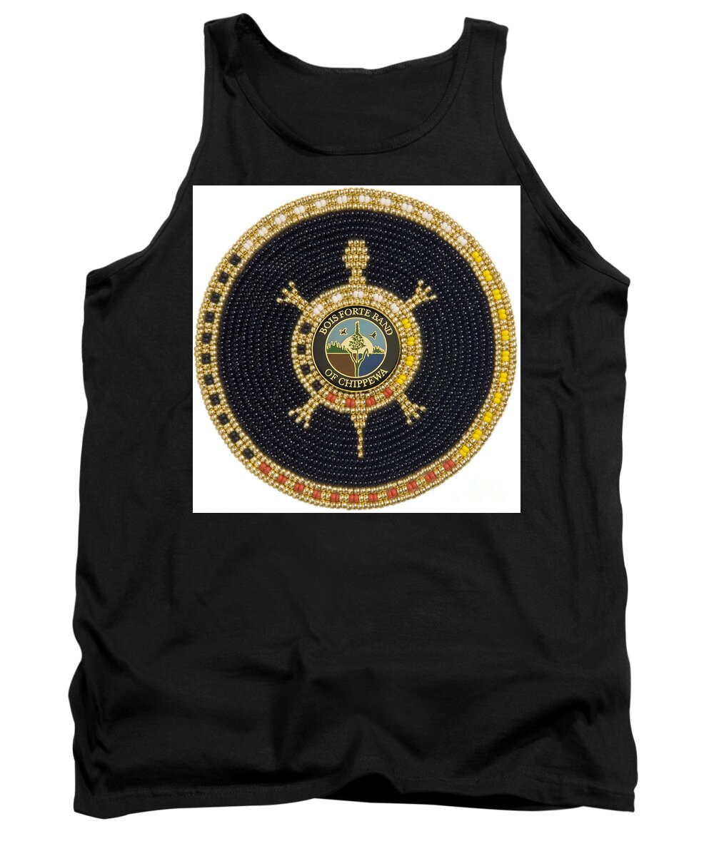 Beadwork Tank Top featuring the mixed media Bois Forte Band by Douglas Limon