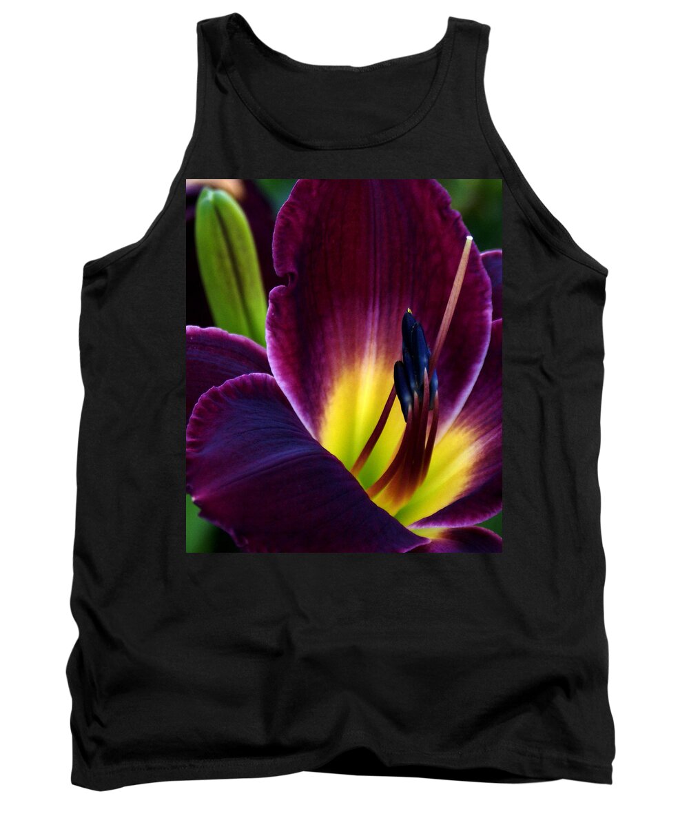 Burgundy Tank Top featuring the photograph Burgundy Lily #1 by Chauncy Holmes
