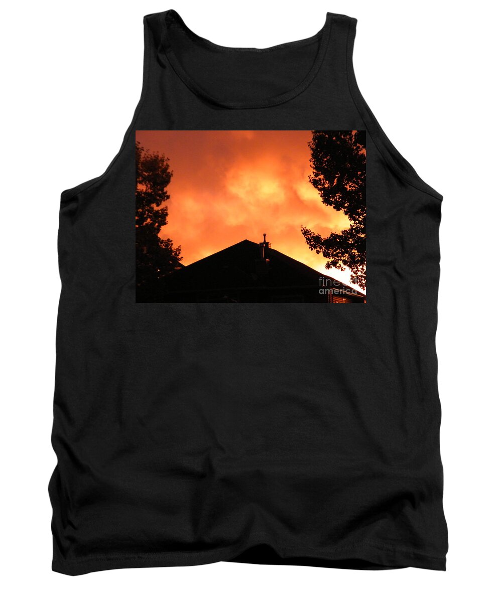 Sunrise Tank Top featuring the photograph Fire in the Sky #2 by Ann E Robson