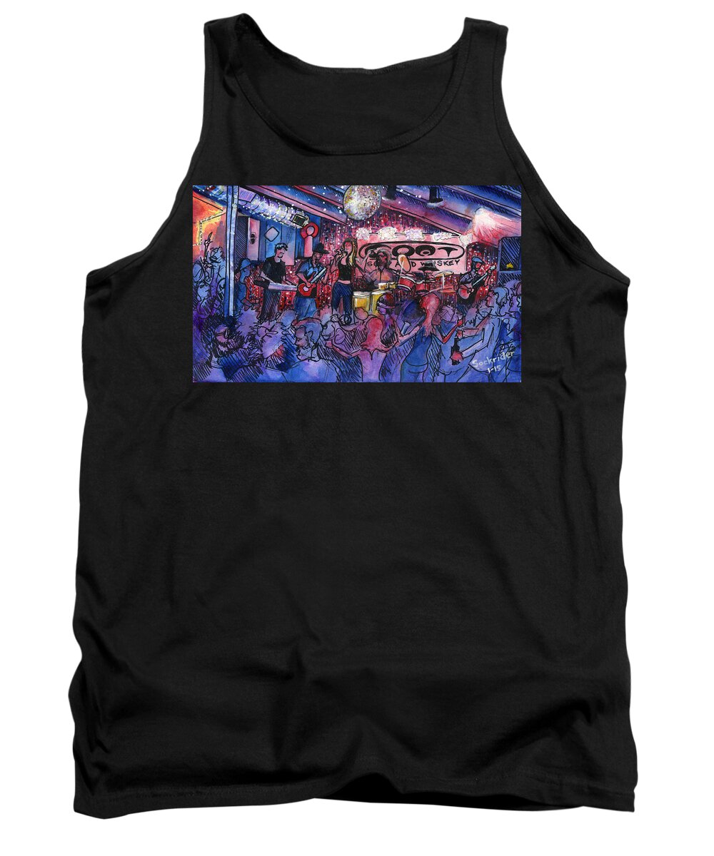 Funky Johnson Tank Top featuring the painting Funky Johnson at the GOAT #2 by David Sockrider