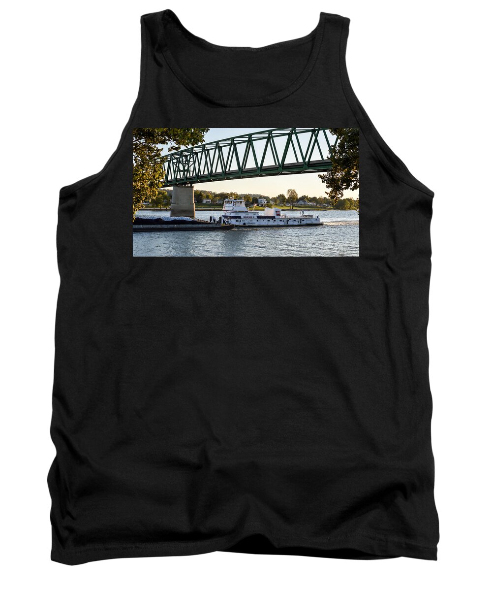 Barge Tank Top featuring the photograph Ohio River Barge #3 by Holden The Moment