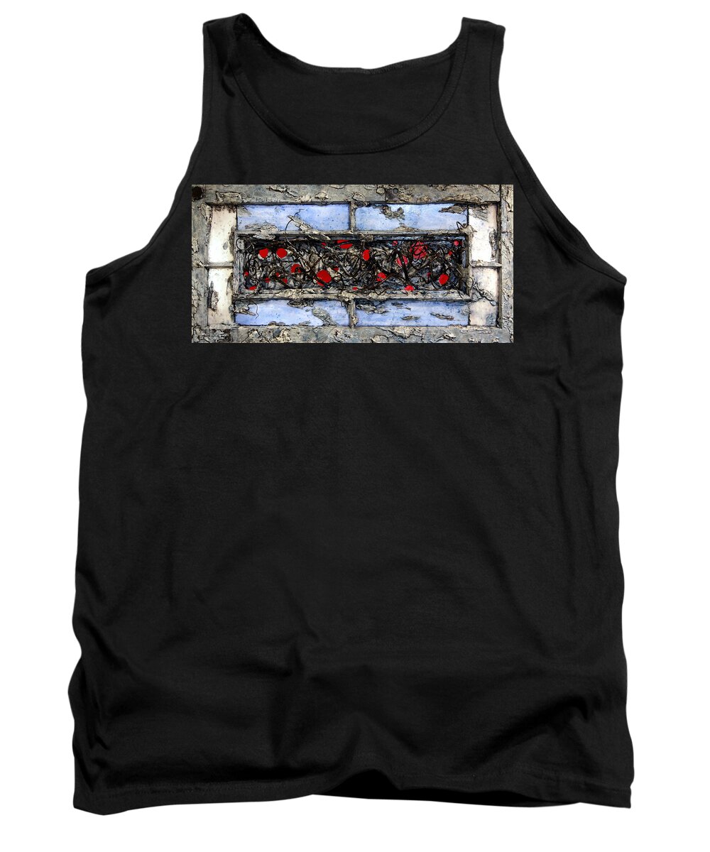 Vines Tank Top featuring the mixed media Old Window by Christopher Schranck