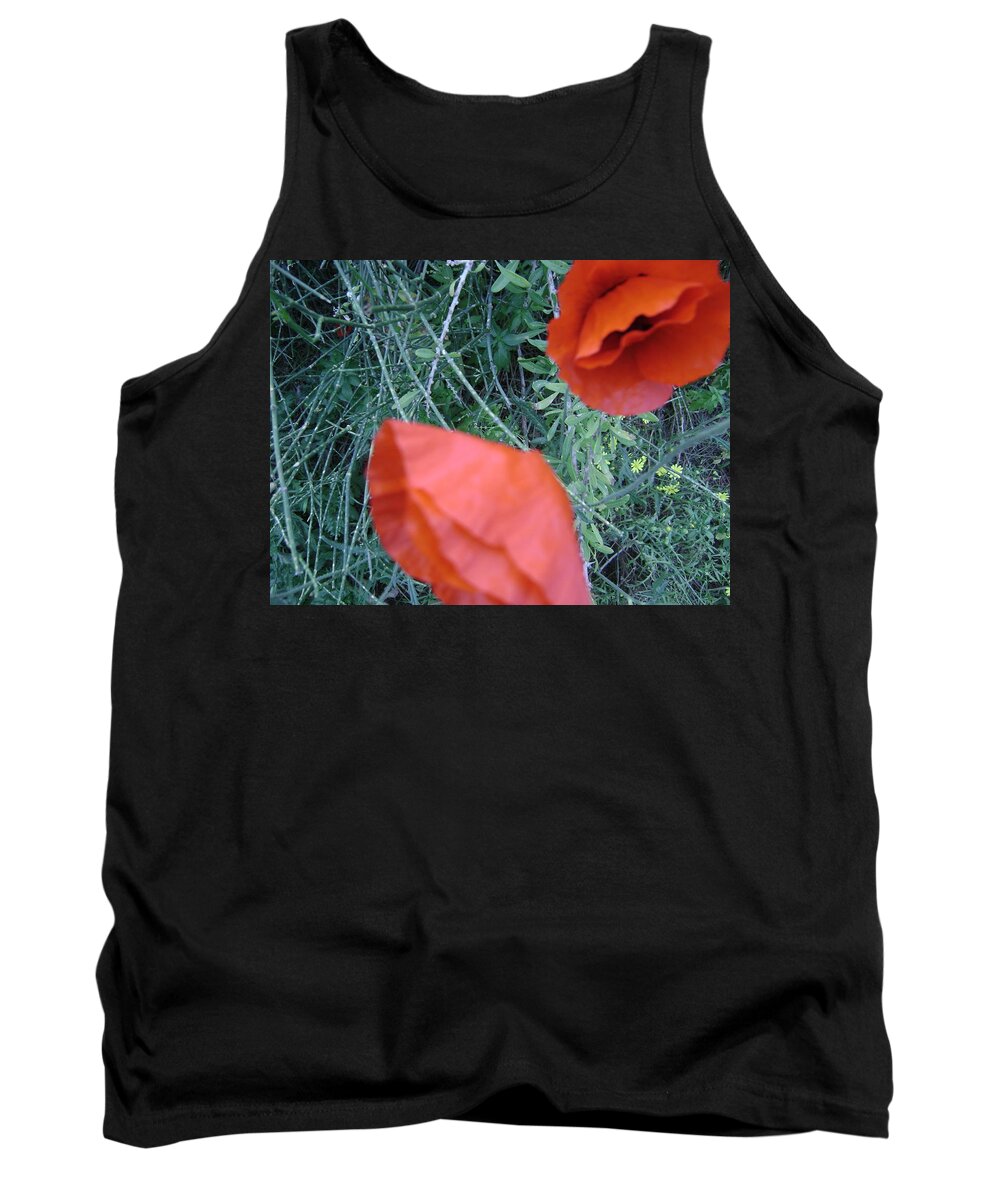 Flowers Tank Top featuring the photograph Red Flower #1 by Moshe Harboun