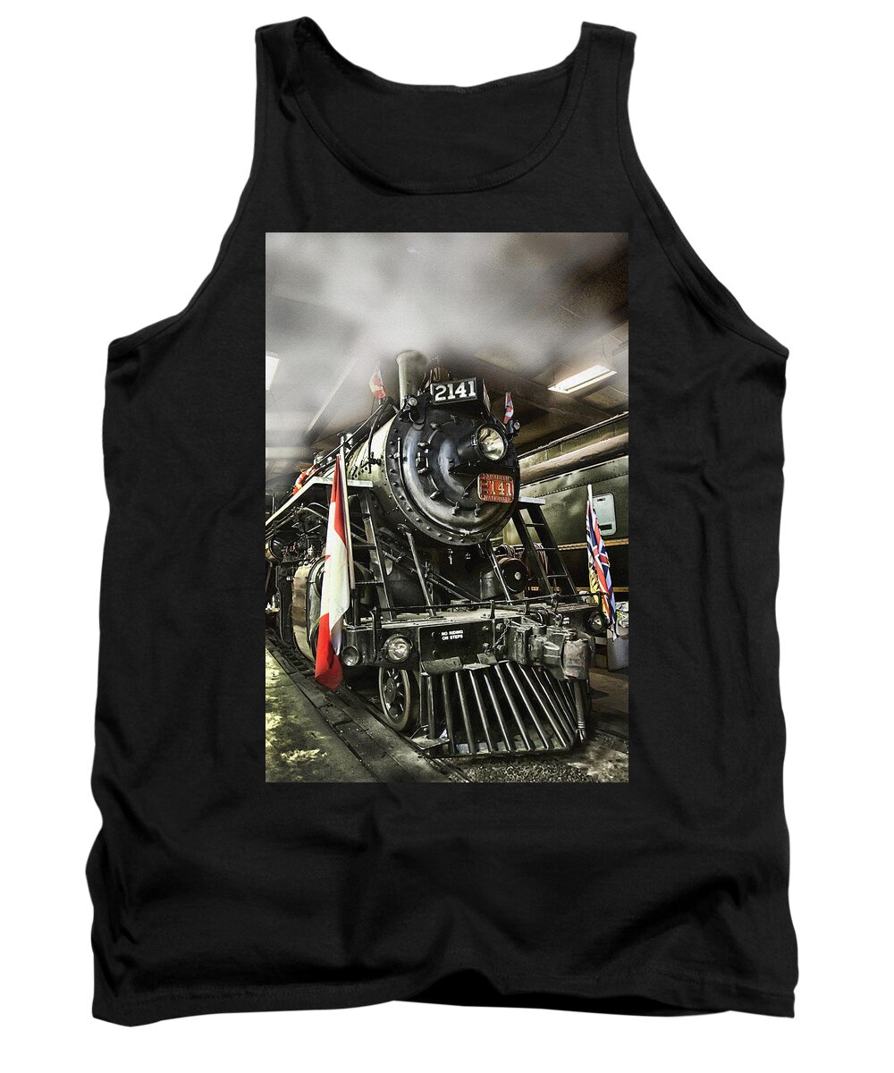 Steam Tank Top featuring the photograph Steam Locomotive 2141 #1 by Theresa Tahara