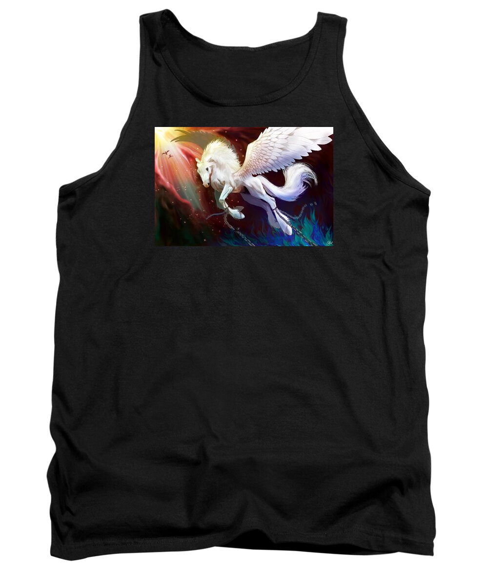 Digital Tank Top featuring the digital art Born To Be Free by Kate Black