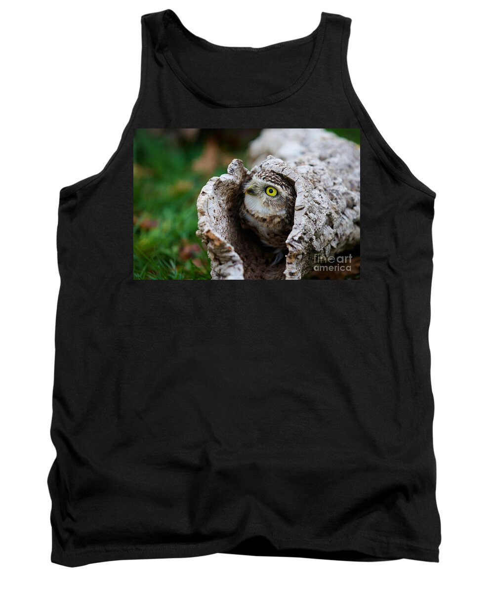 Closeup Tank Top featuring the photograph Burrowing Owl #3 by Nick Biemans