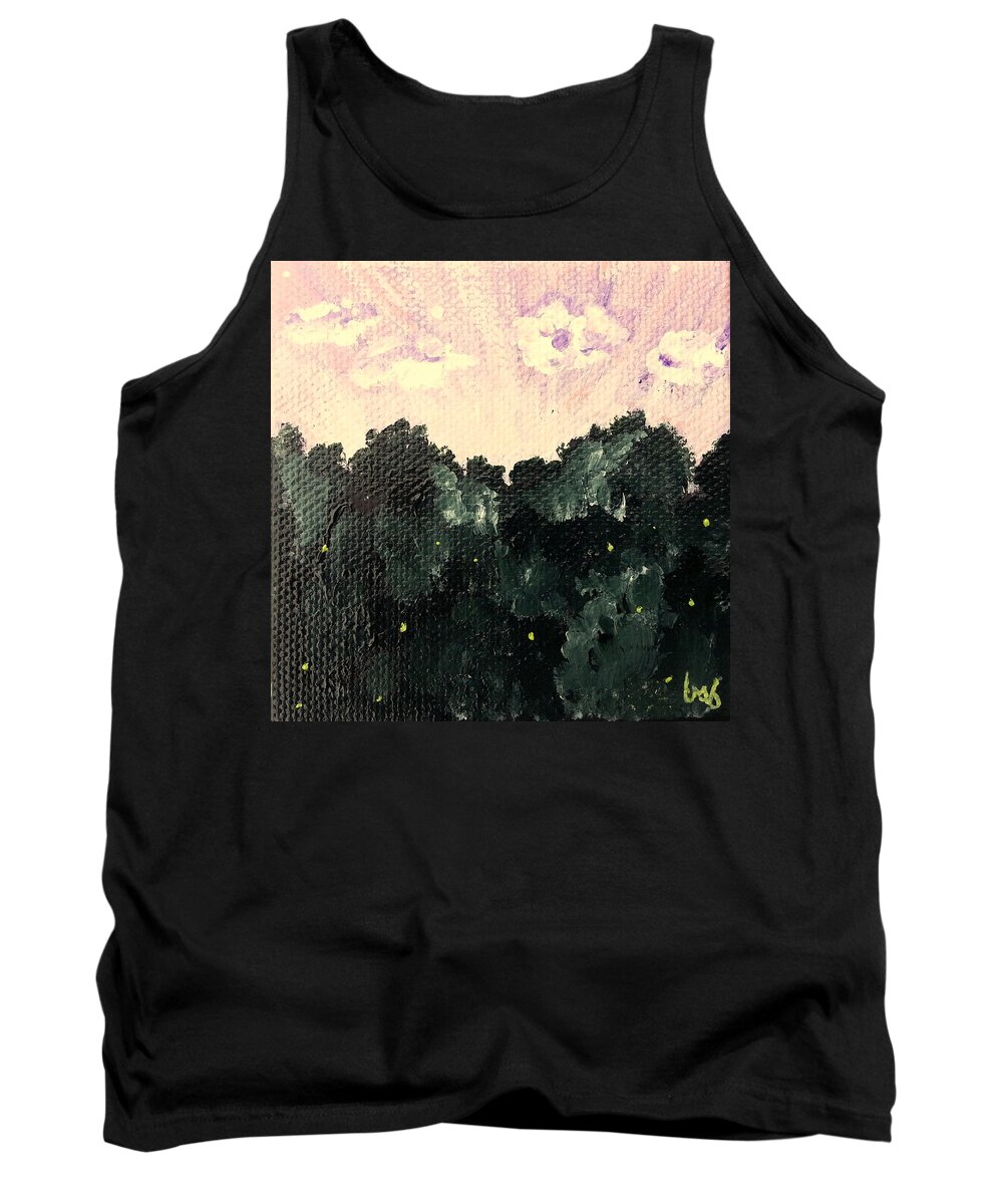 Twilight Tank Top featuring the painting Fireflies at Twilight by Brenda Stevens Fanning
