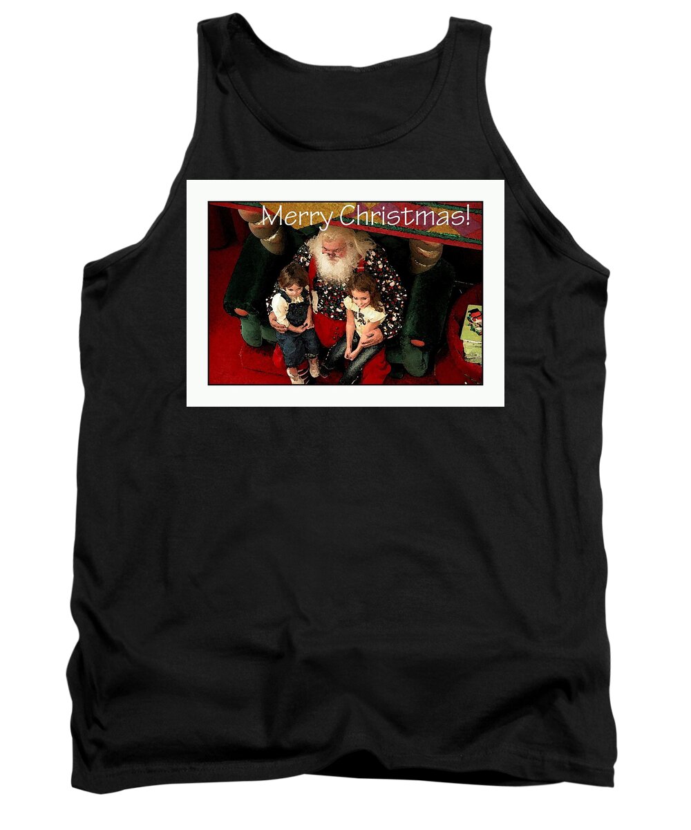 Celebrate Tank Top featuring the photograph Merry Christmas With Santa by Jerry Sodorff