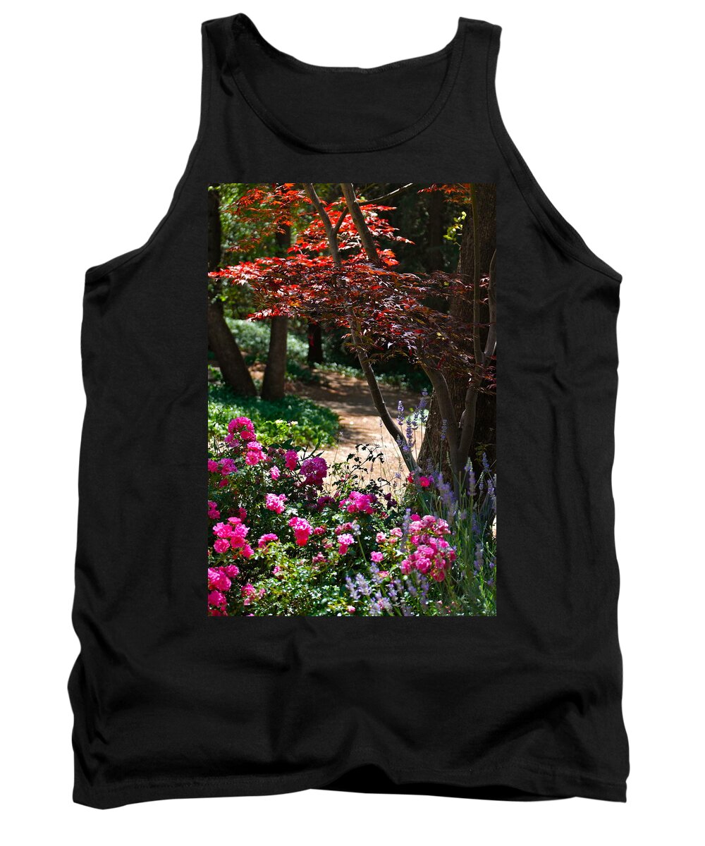 Garden Scene Tank Top featuring the photograph The Garden Path #2 by Michele Myers