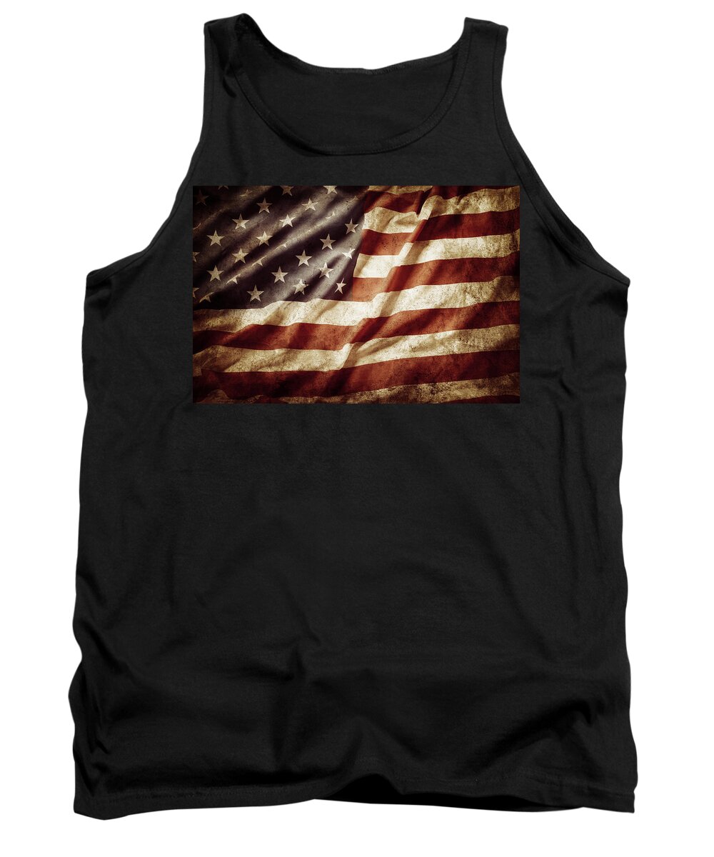 Flag Tank Top featuring the photograph American flag 53 by Les Cunliffe