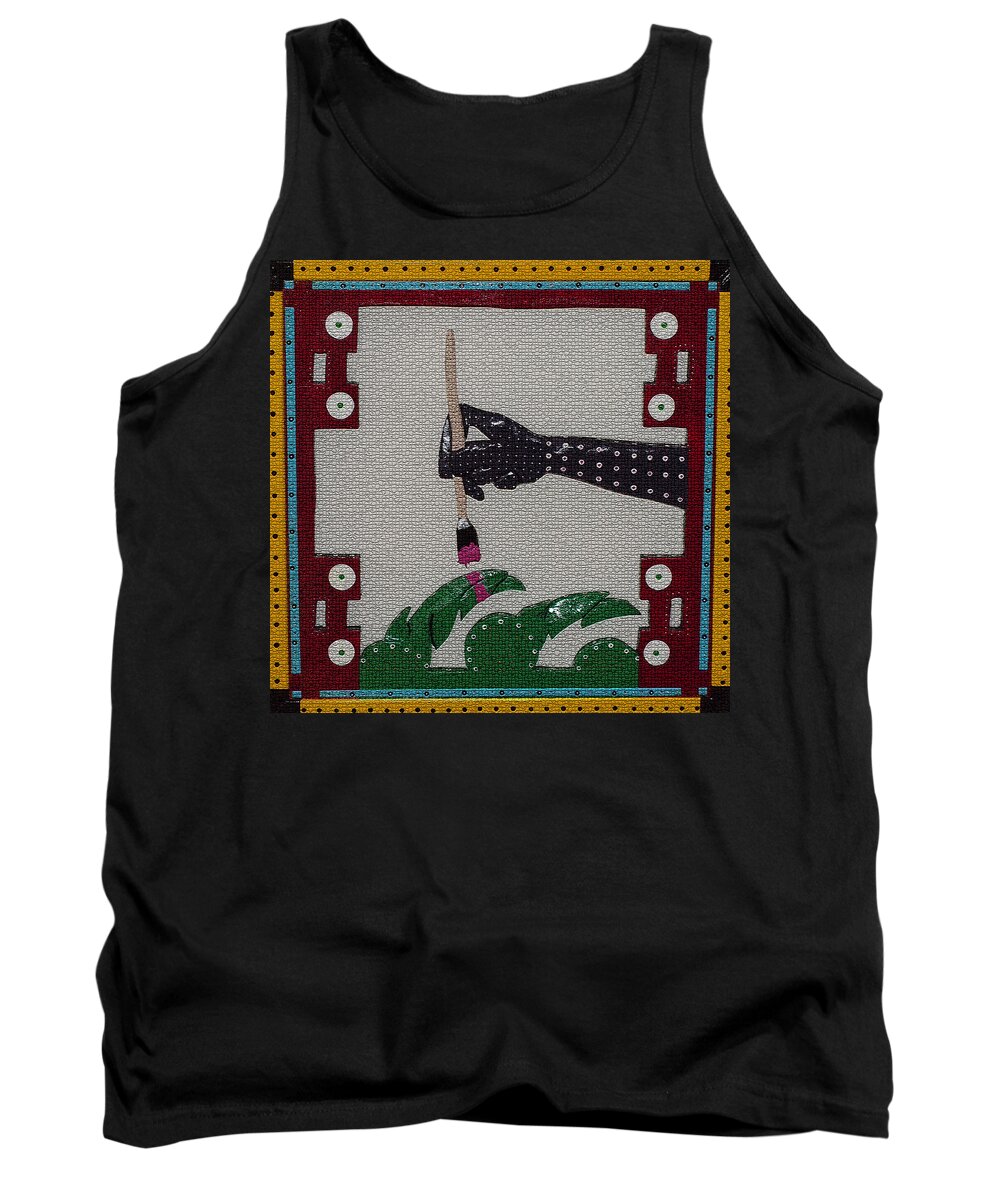 Flower Art Tank Top featuring the sculpture The Helping Hand #3 by Robert Margetts