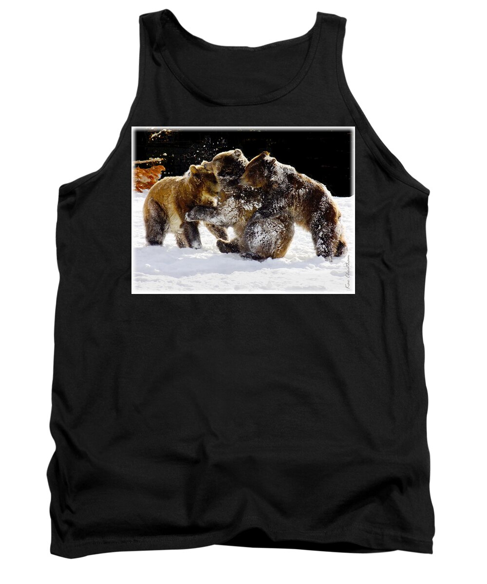 Grizzlies Tank Top featuring the photograph 300 Pound Playmates by Kae Cheatham