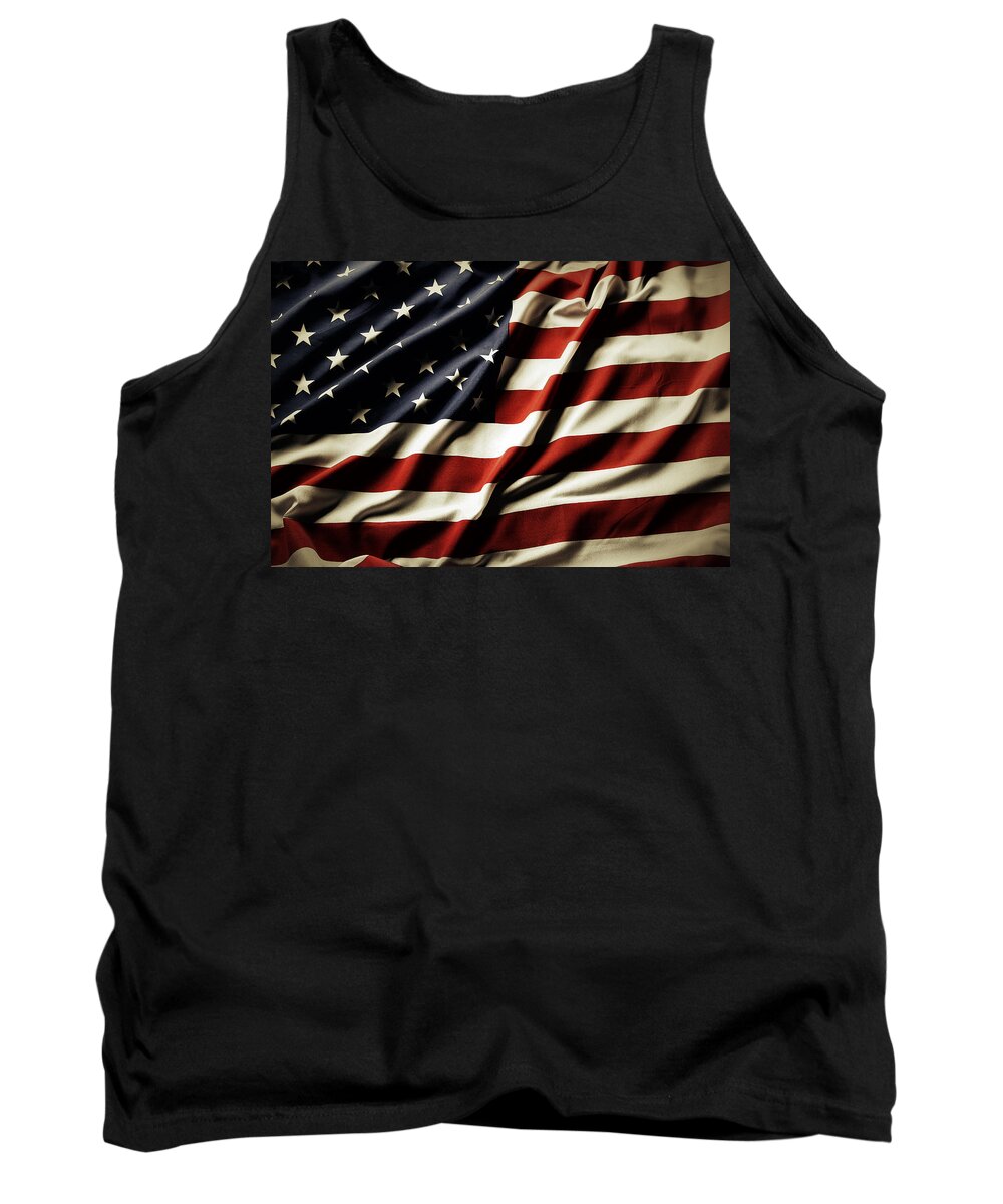Flag Tank Top featuring the photograph American flag 61 by Les Cunliffe