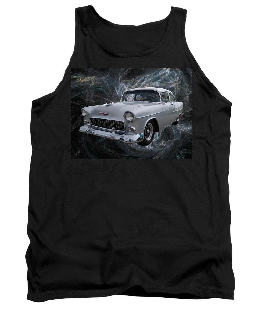 Chevy Tank Top featuring the digital art 55 Chevy by Chris Thomas