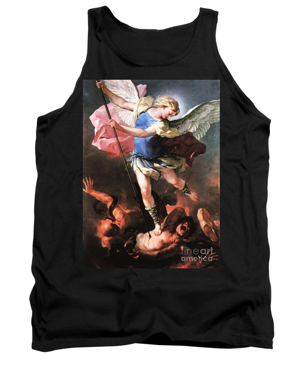Https://www.facebook.com/matteo.totaro.902 Tank Top featuring the painting St. Michael #6 by Archangelus Gallery