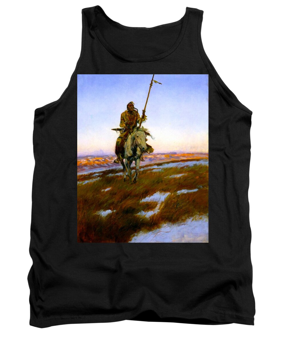  Charles Russell Tank Top featuring the digital art A Cree Indian by Charles Russell