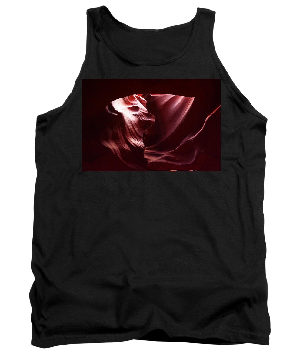 Rocks Tank Top featuring the photograph A heart inside Antelope Canyon by Jeff Swan