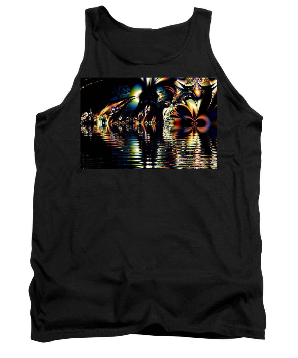 Night Tank Top featuring the digital art A Night on the Water by Kiki Art