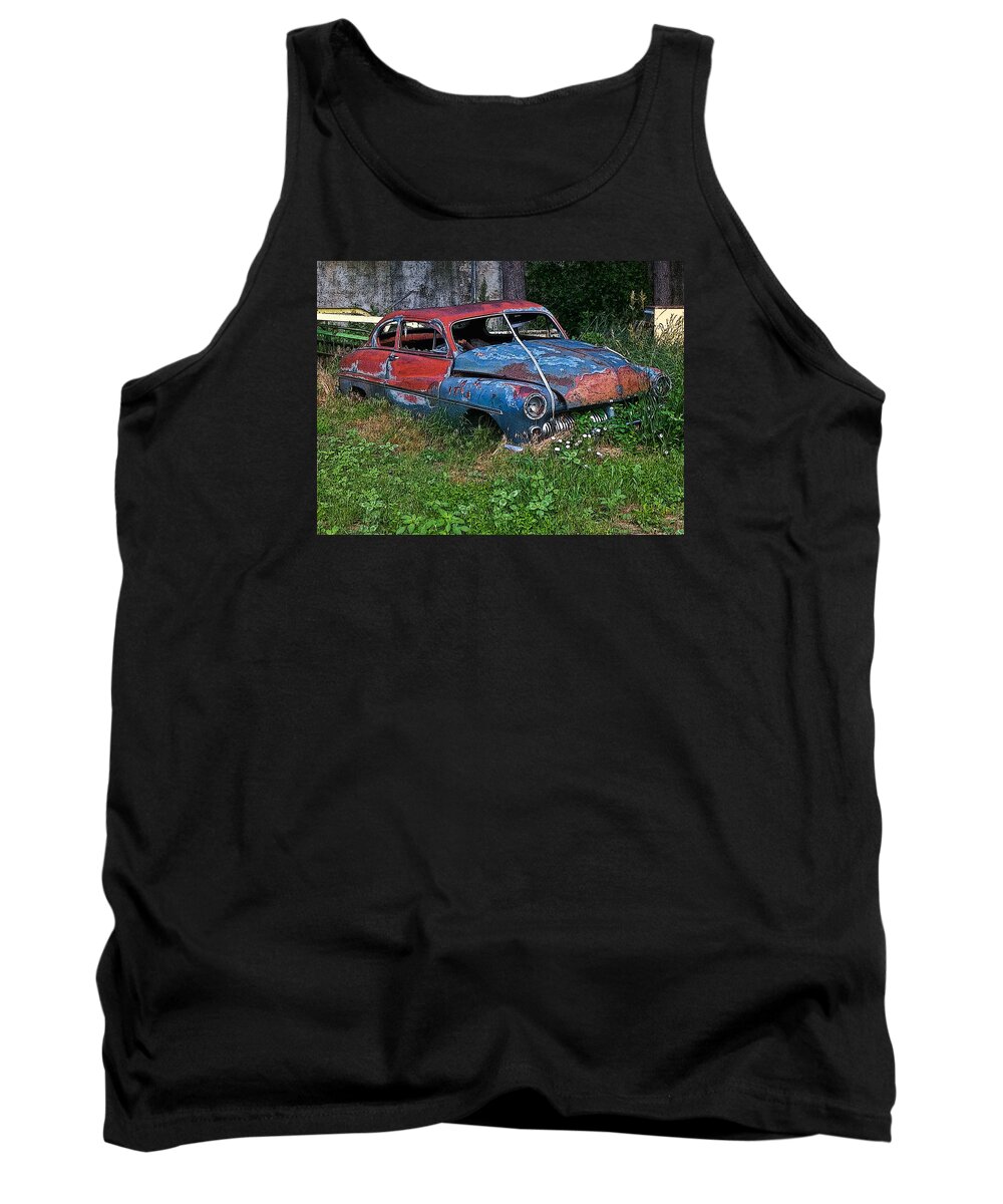 1950's Automobile Tank Top featuring the photograph Abandoned 1950 Mercury Monteray Buick by Ginger Wakem