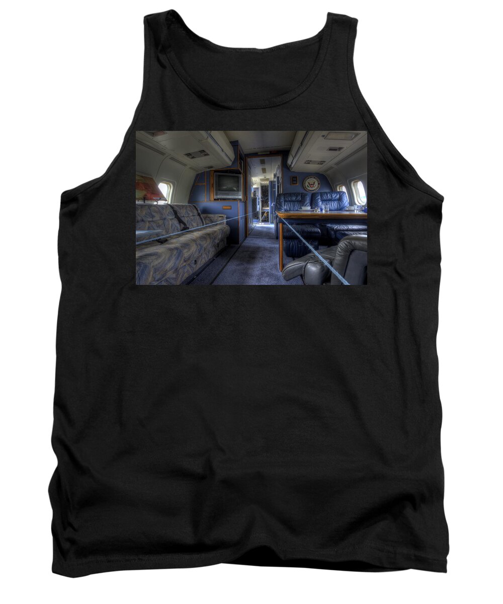 Air Force 2 Tank Top featuring the photograph Aboard Air Force Two by David Dufresne