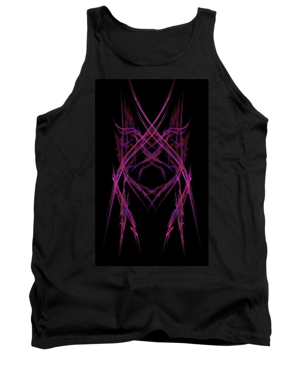 Abstract Tank Top featuring the photograph Abstract Purple Alien Face On Black Background by Keith Webber Jr