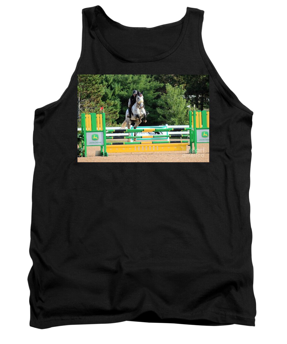 Horse Tank Top featuring the photograph Ac-jumper143 by Janice Byer