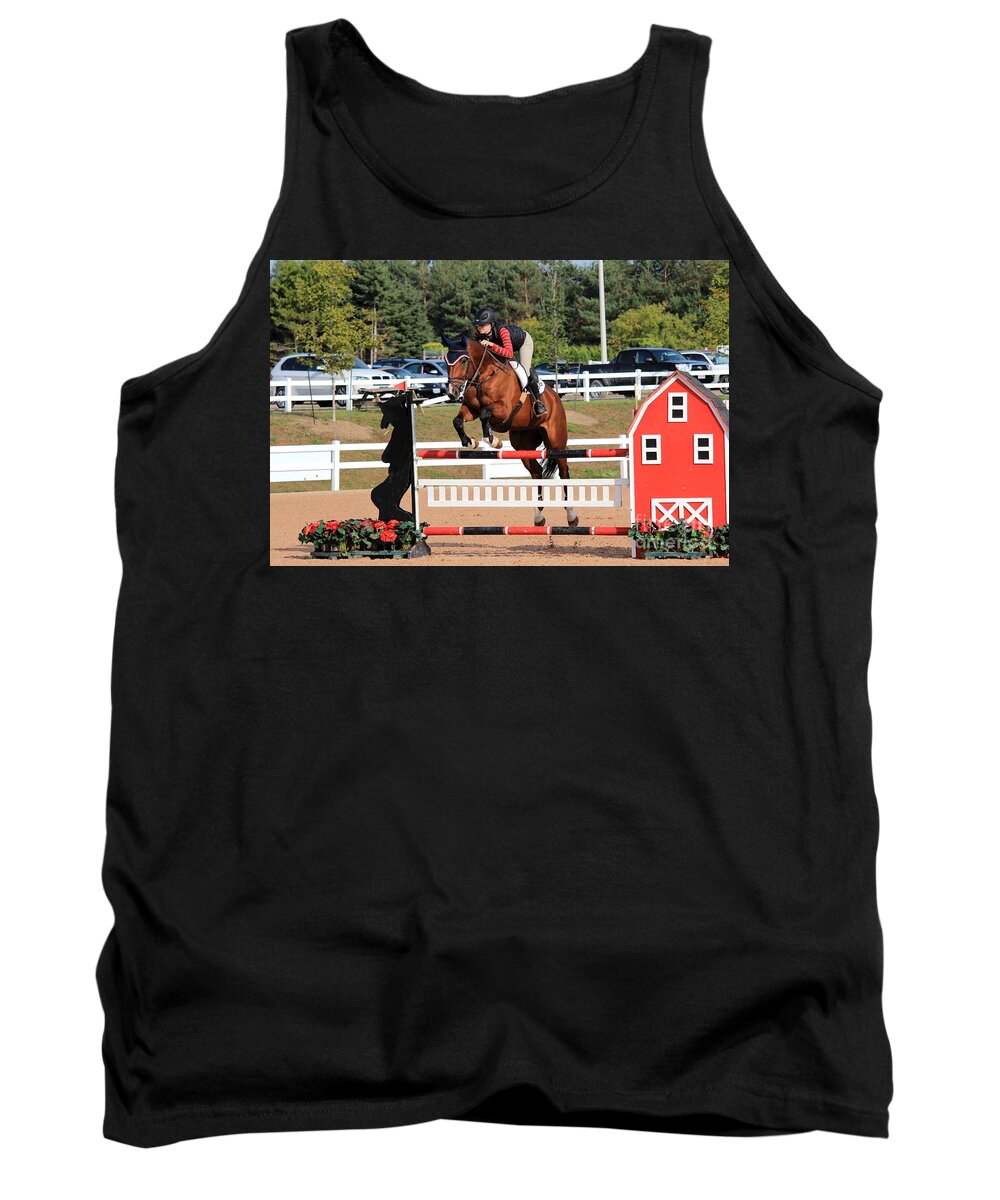 Horse Tank Top featuring the photograph Ac-jumper148 by Janice Byer