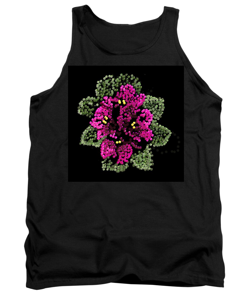African Violet Tank Top featuring the digital art African Violets Bedazzled by R Allen Swezey