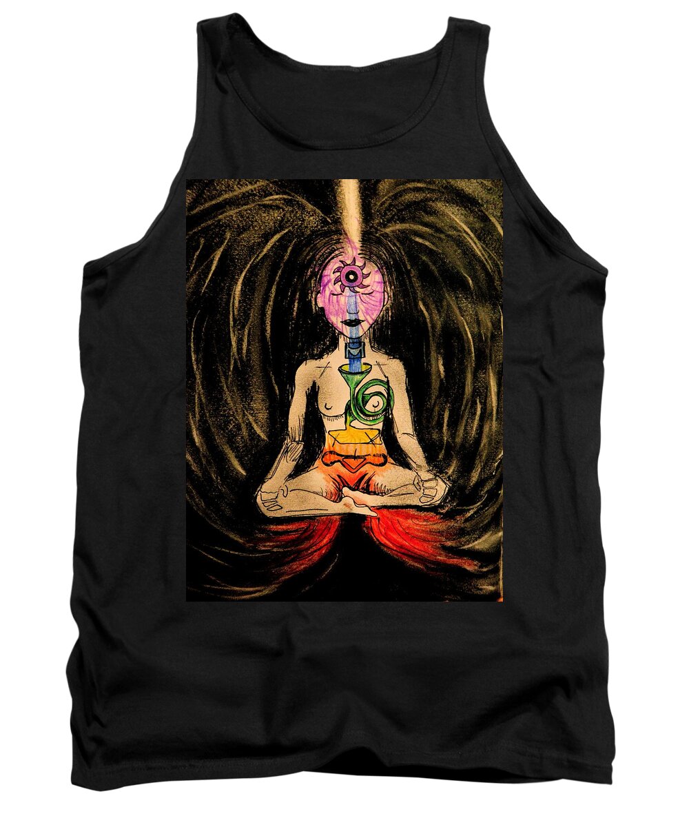  Tank Top featuring the drawing All we are is Energy- study by Crystal Charlotte Easton