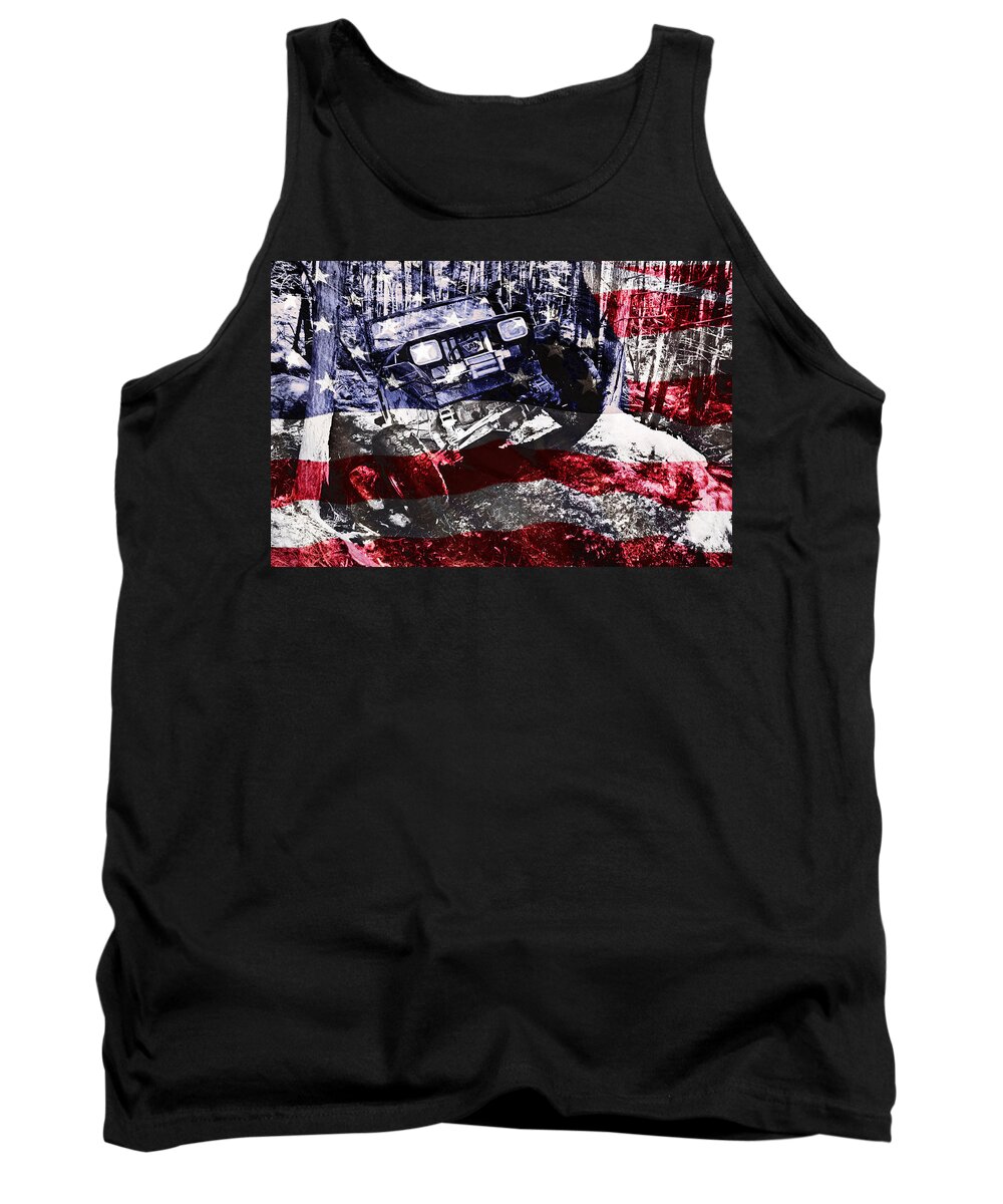 Jeep Tank Top featuring the photograph American Wrangler by Luke Moore
