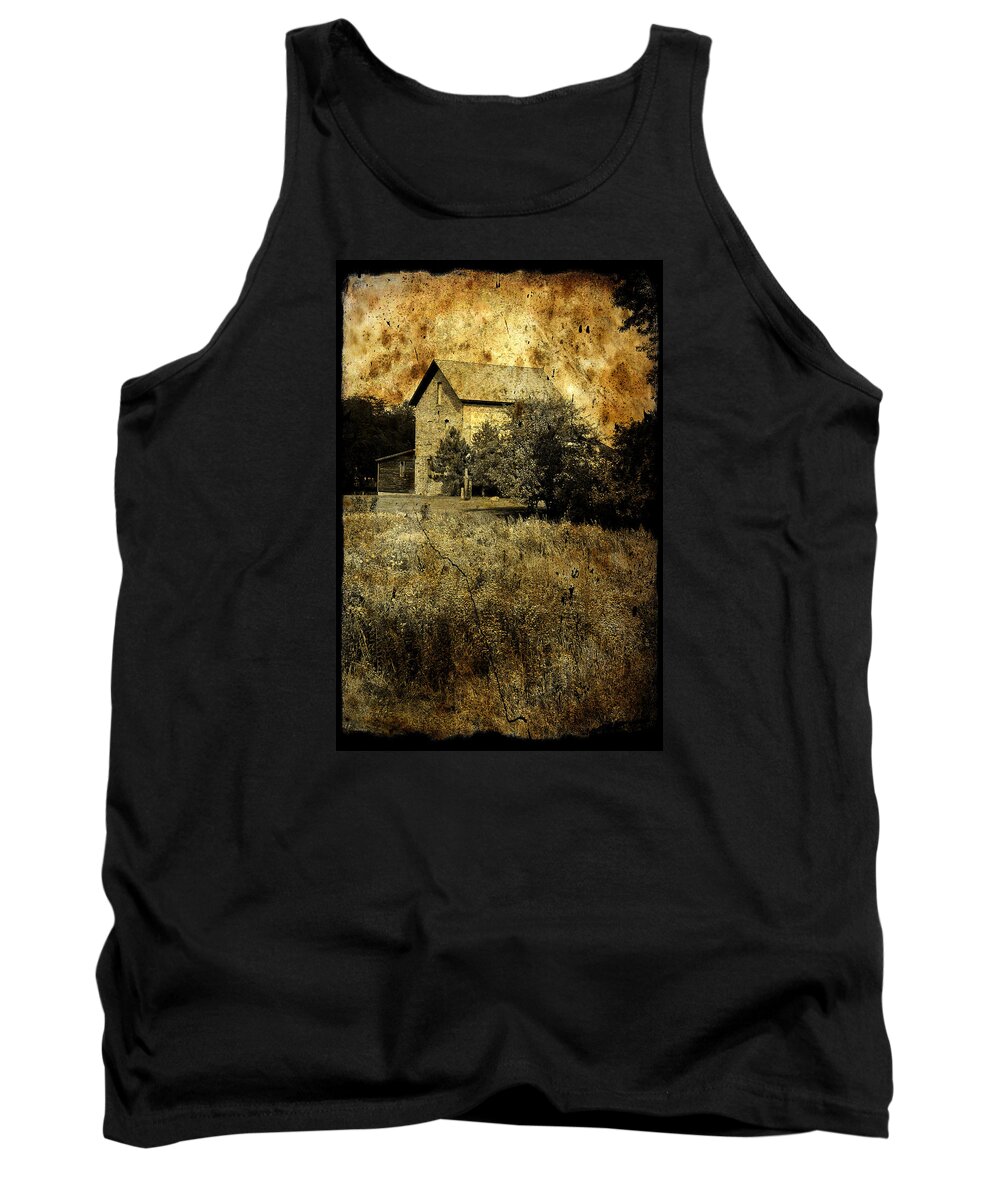 Mill Tank Top featuring the photograph An Aged Photo Of The Old Waterloo Mill by Janice Adomeit