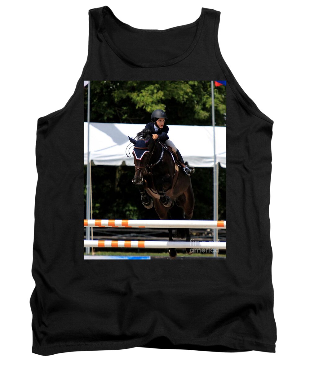 Horse Tank Top featuring the photograph An-f-jumper10 by Janice Byer