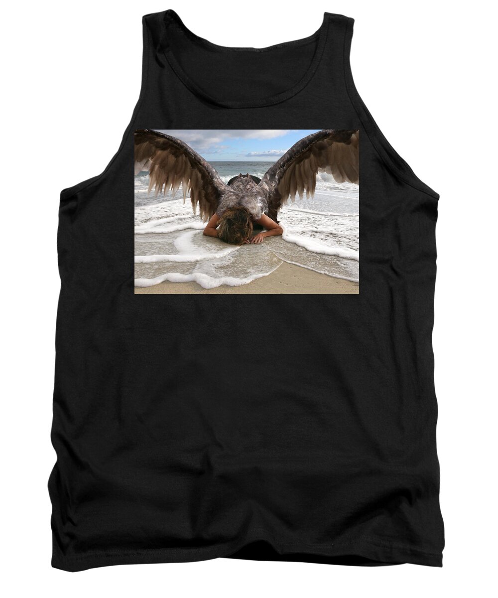 Angel Tank Top featuring the photograph Angel- I Feel Your Sorrow by Acropolis De Versailles