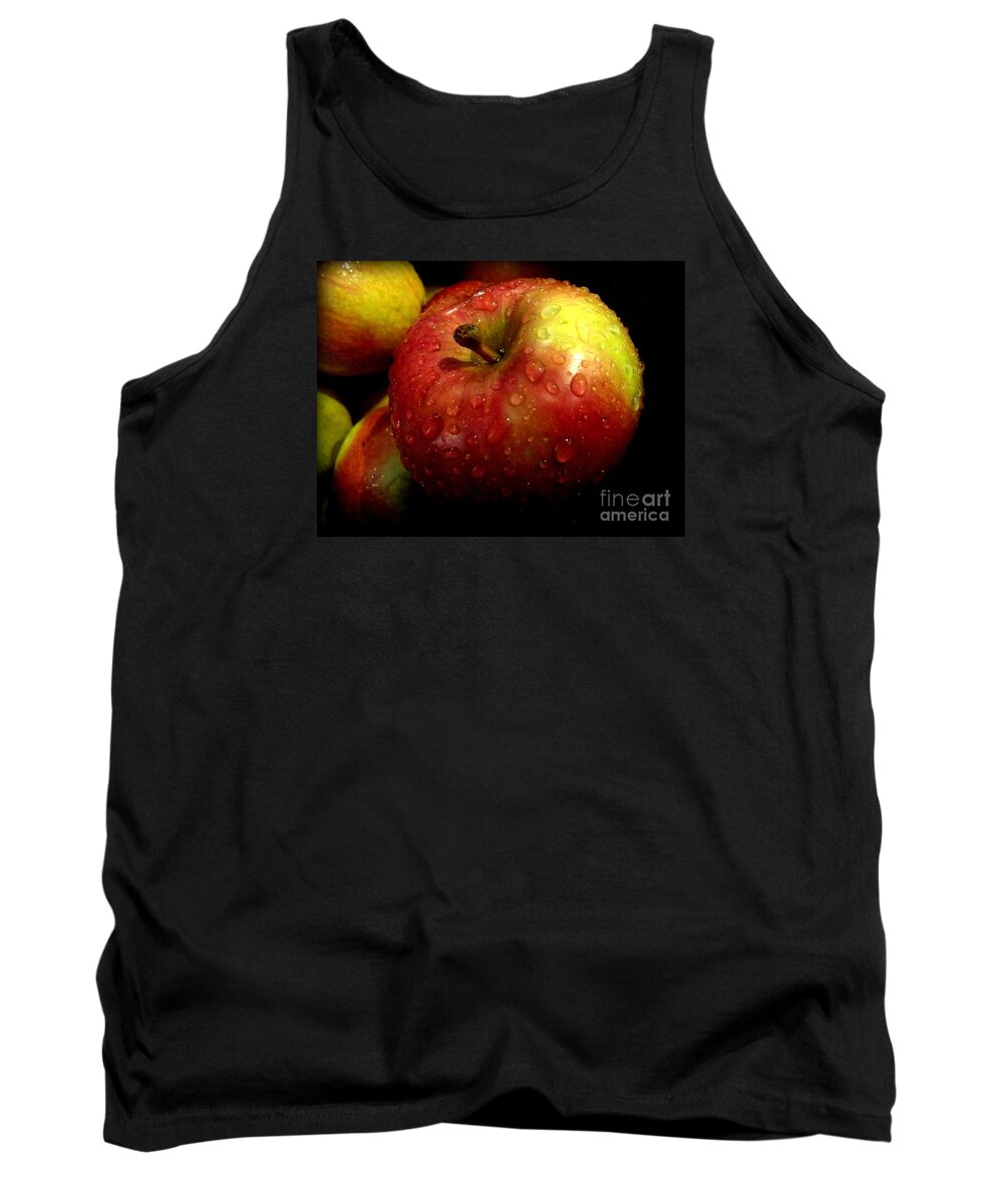 Apple Tank Top featuring the photograph Apple in the Rain by Miriam Danar