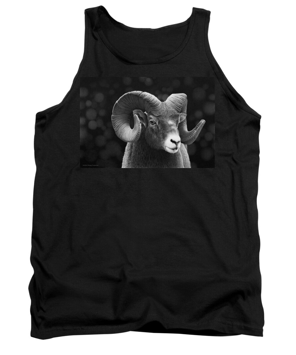 Ram Tank Top featuring the drawing Aries by Stirring Images
