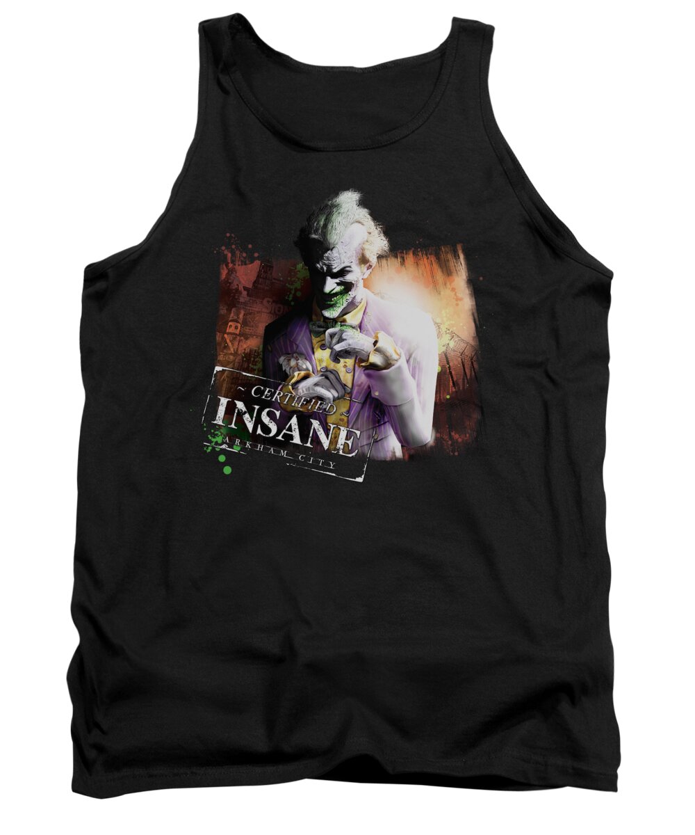 Arkham City Tank Top featuring the digital art Arkham City - Certified Insane by Brand A