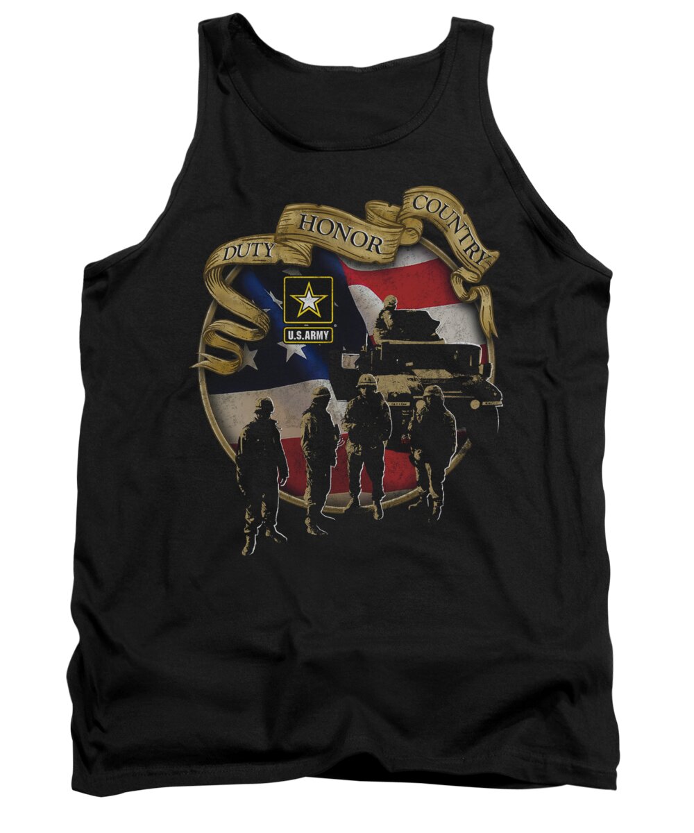Air Force Tank Top featuring the digital art Army - Duty Honor Country by Brand A