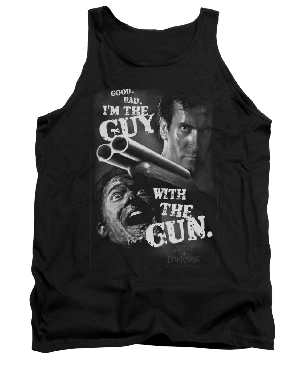  Tank Top featuring the digital art Army Of Darkness - Guy With The Gun by Brand A