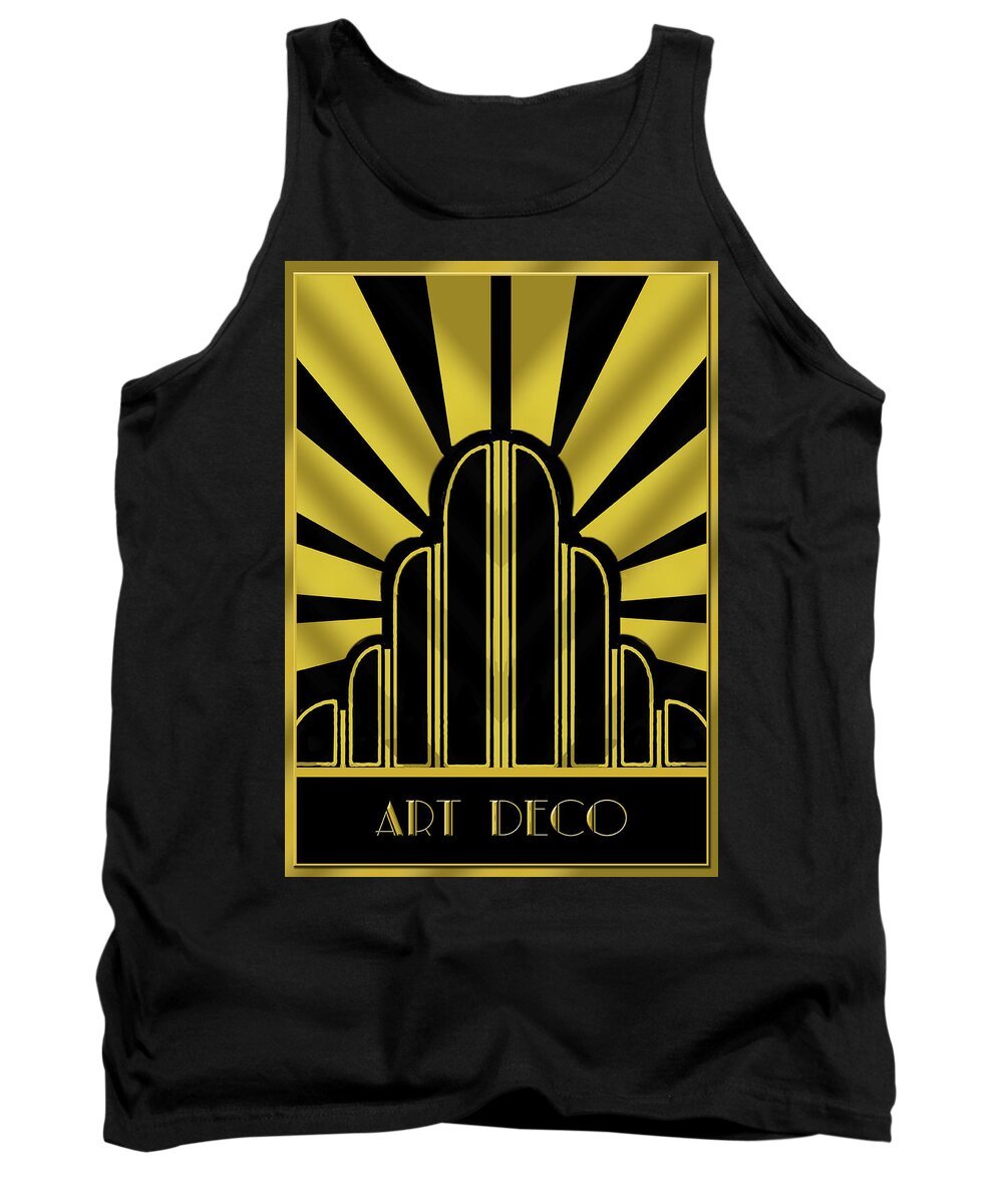Art Deco Poster - Title Tank Top featuring the digital art Art Deco Poster - Title by Chuck Staley