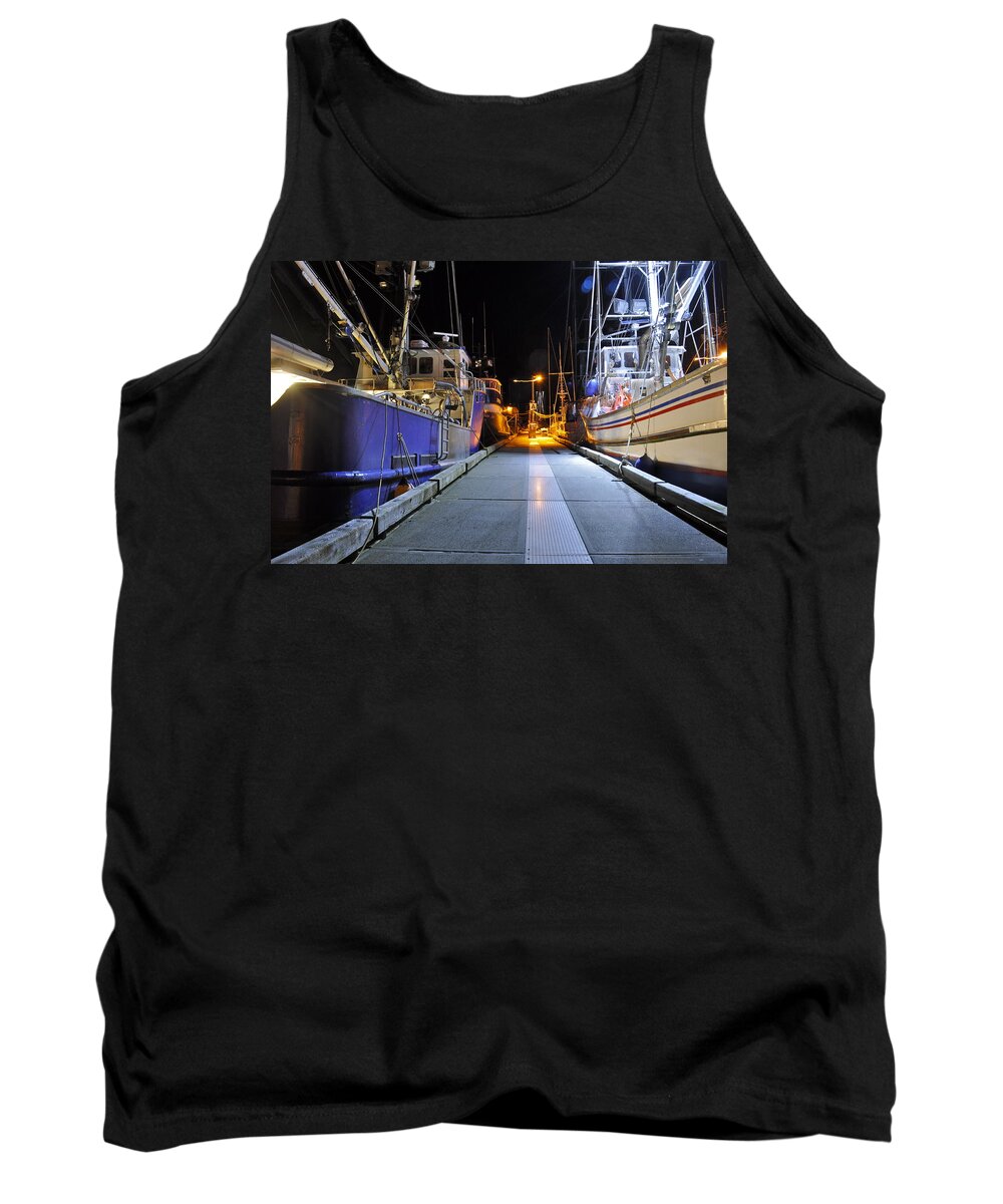 Dock Tank Top featuring the photograph Auke Bay by Night by Cathy Mahnke