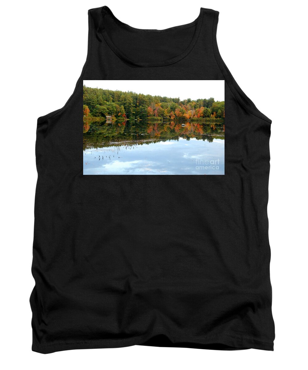 Water Tank Top featuring the photograph Autumn Lakeside by Eunice Miller
