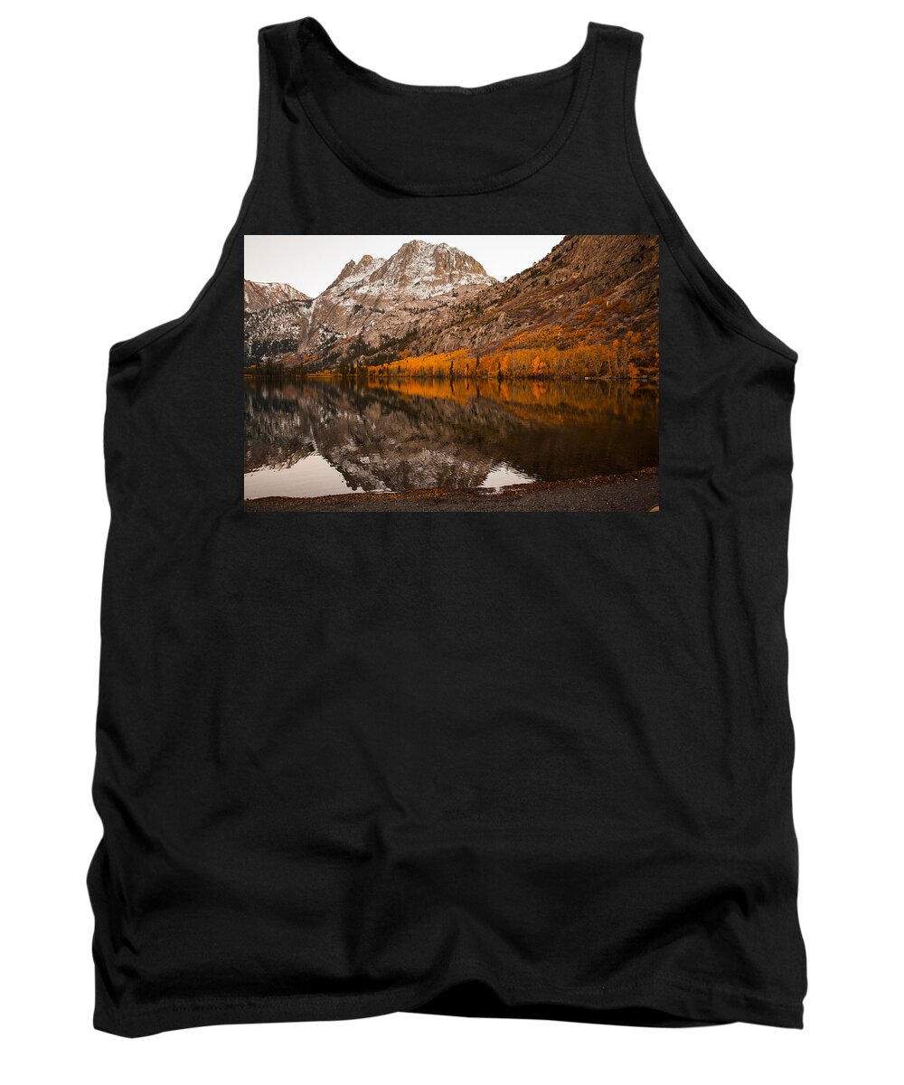 Autumn Lake Photographs Tank Top featuring the photograph Autumn Mountain Lake Golden Trees Reflection Fine Art Photography Print by Jerry Cowart