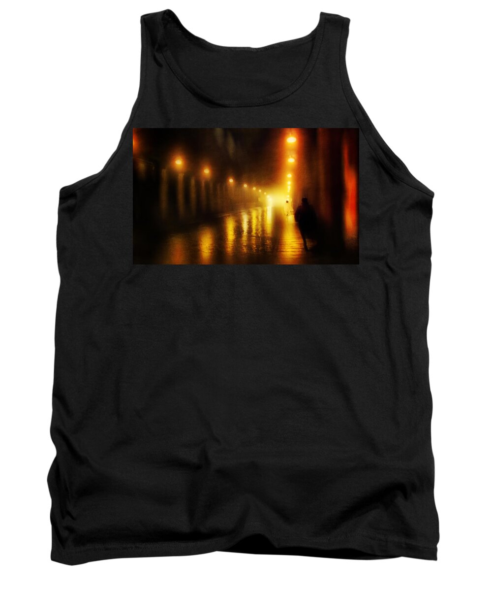 Town Tank Top featuring the photograph Back to the Past. Alley of Light by Jenny Rainbow